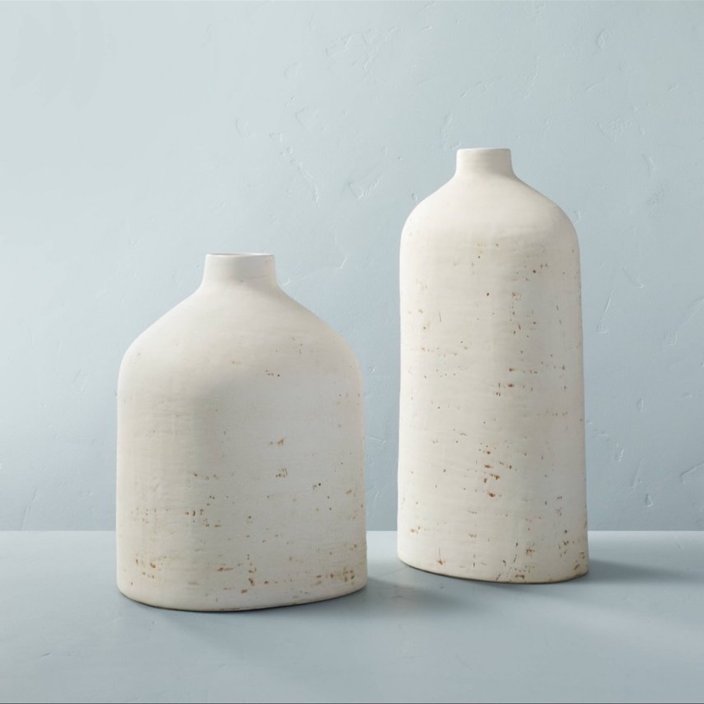 Large Textured Distressed Ceramic Vase - Picture 3 of 5